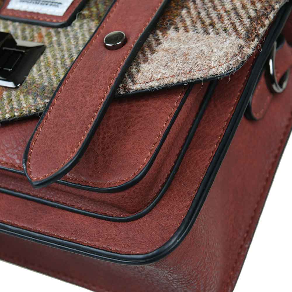 celtic tweed handbag | chestnut tartan harris tweed® mini satchel
