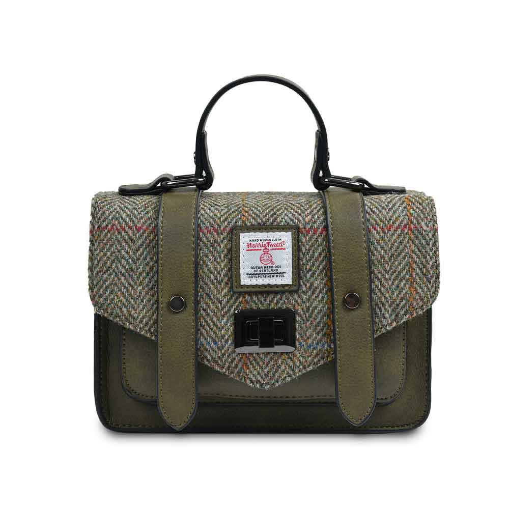 celtic tweed handbag | chestnut herringbone harris tweed® mini satchel