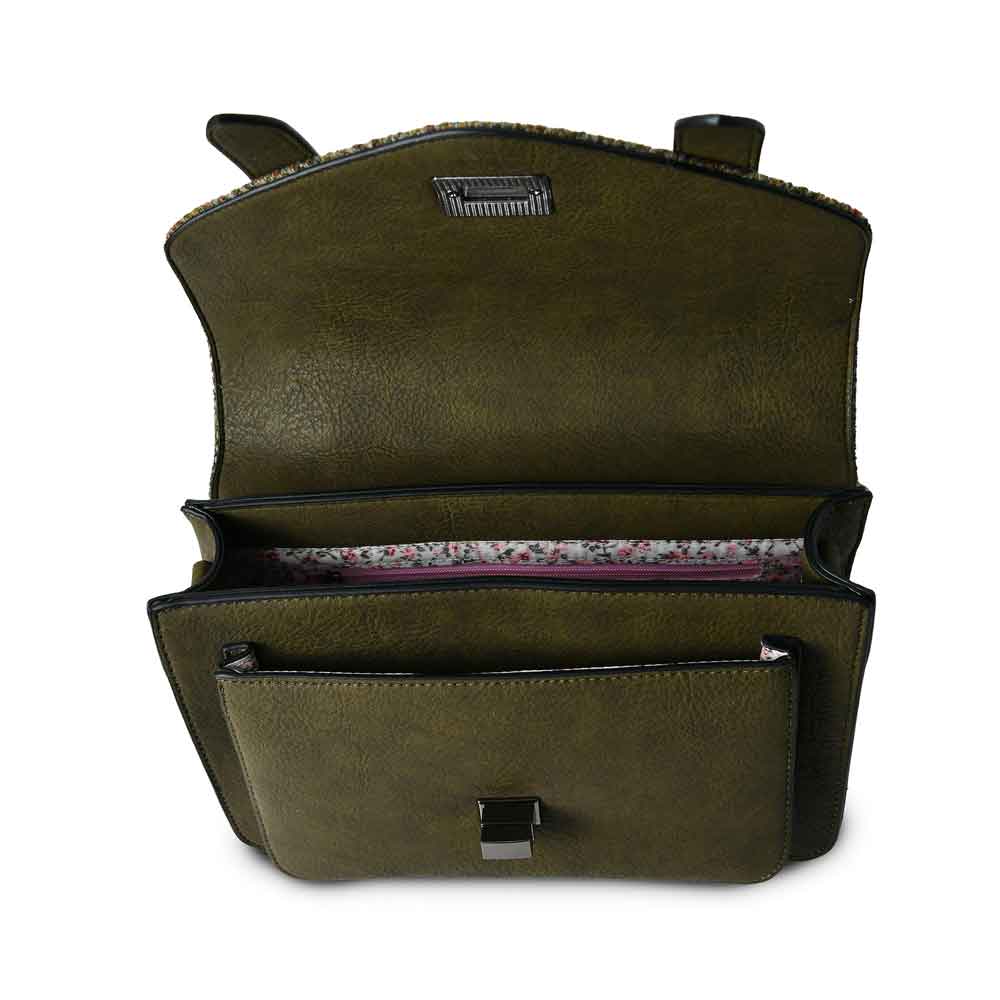 celtic tweed handbag | chestnut herringbone harris tweed® medium satchel