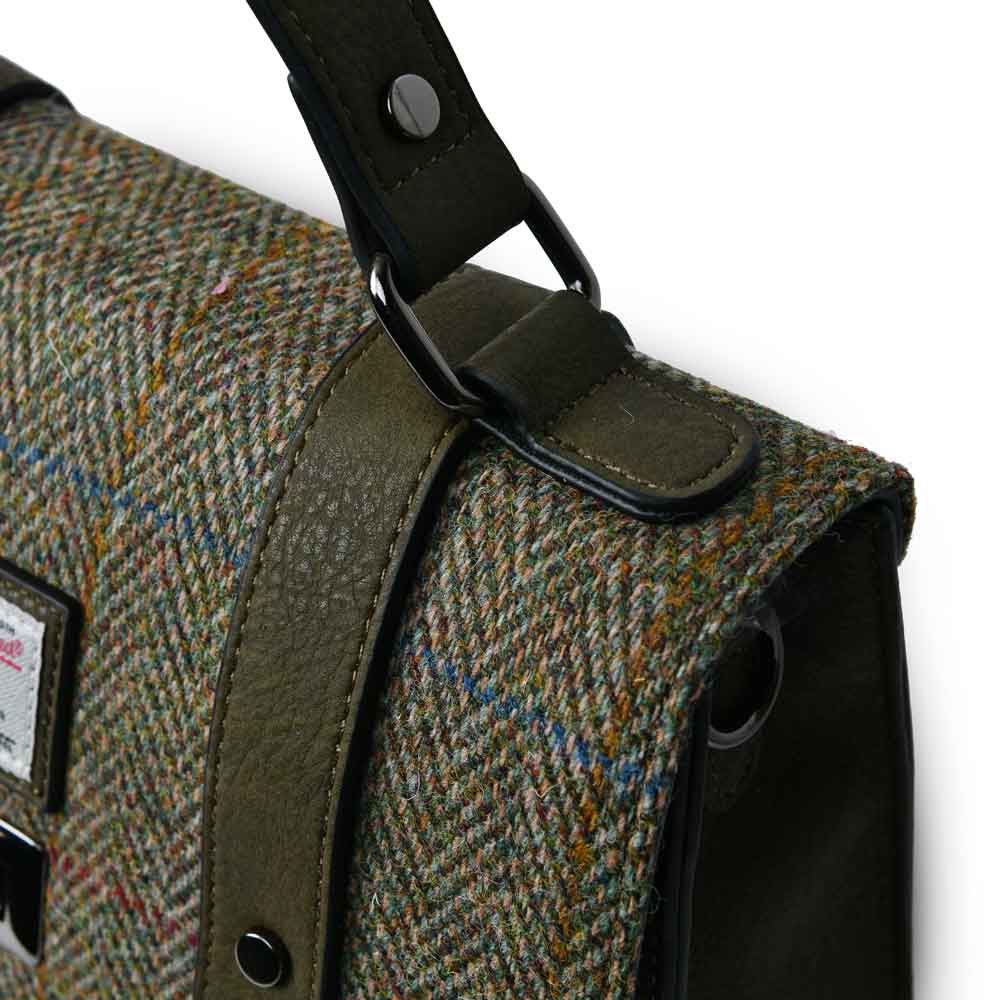 celtic tweed handbag | chestnut herringbone harris tweed® medium satchel