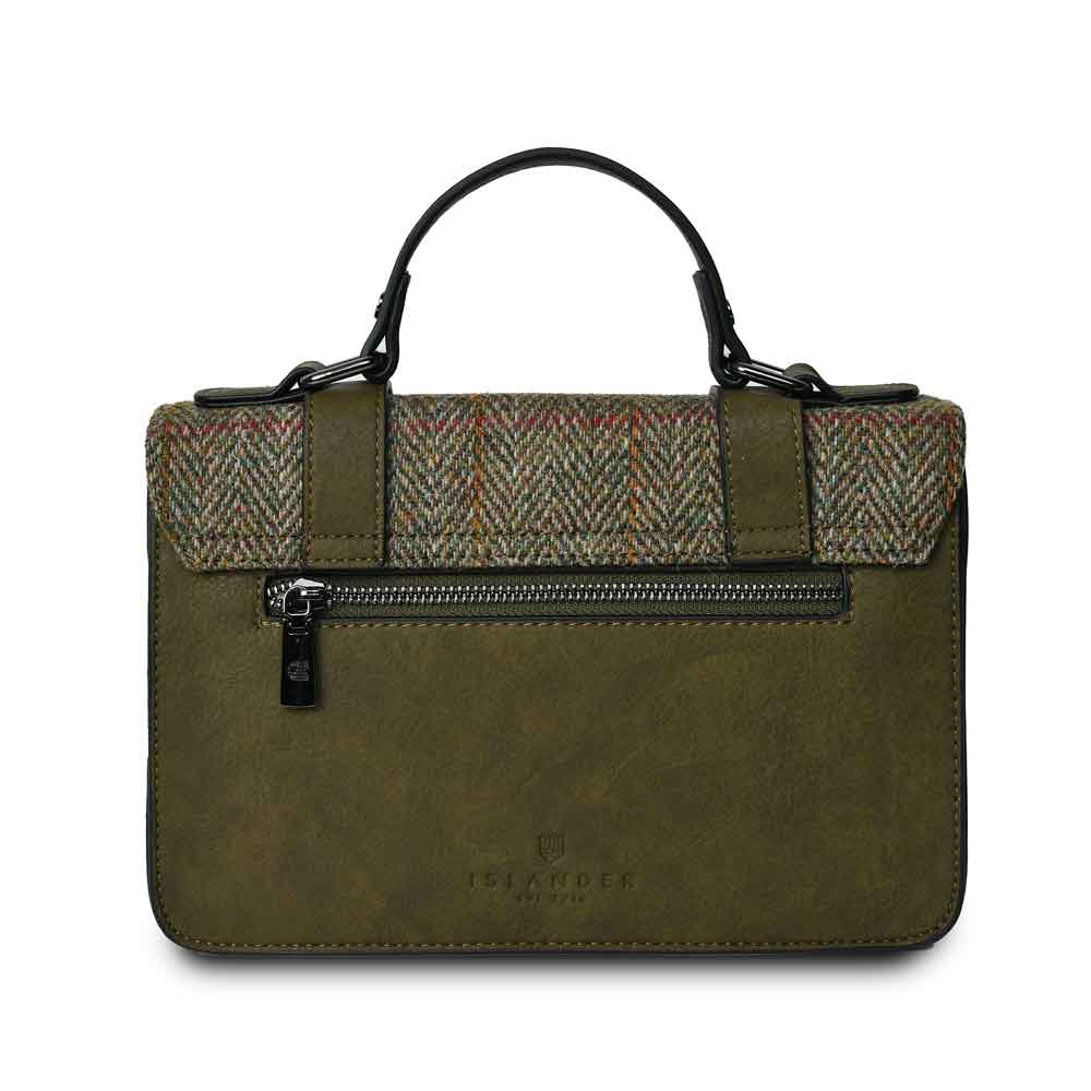 celtic tweed handbag | chestnut herringbone harris tweed® large satchel