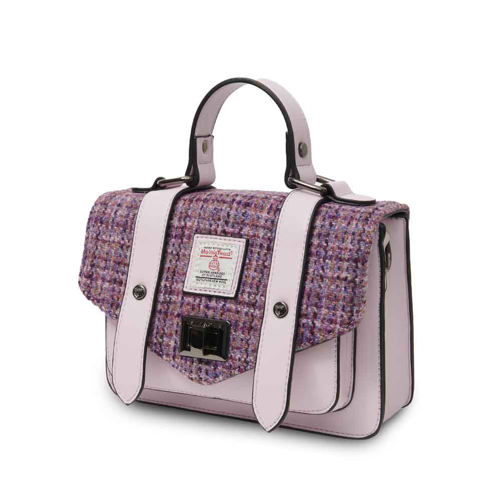 celtic tweed handbag | violet houndstooth harris tweed® mini satchel