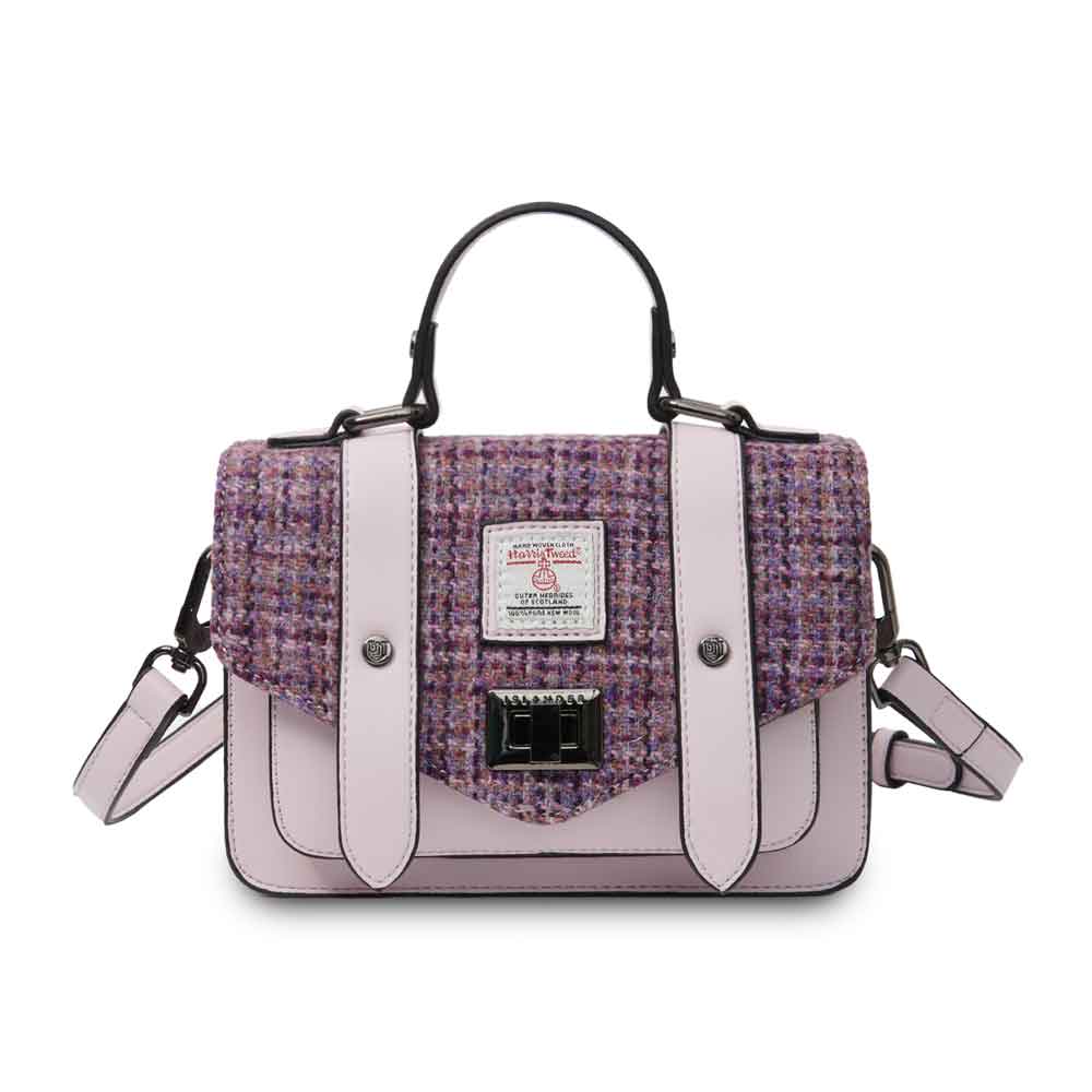 celtic tweed handbag | violet houndstooth harris tweed® mini satchel