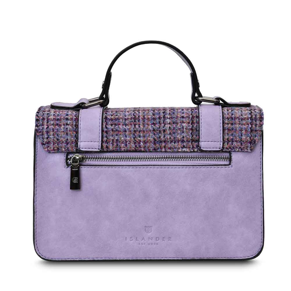 celtic tweed handbag | violet houndstooth harris tweed® medium satchel