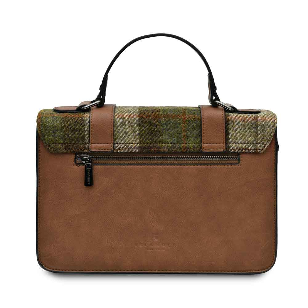 celtic tweed handbag | chestnut tartan harris tweed® large satchel