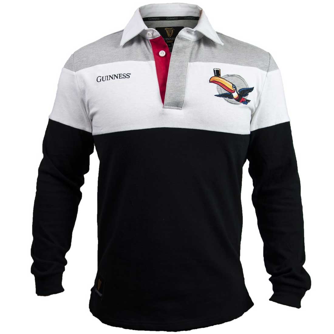 irish shirt | guinness black white grey toucan rugby jersey