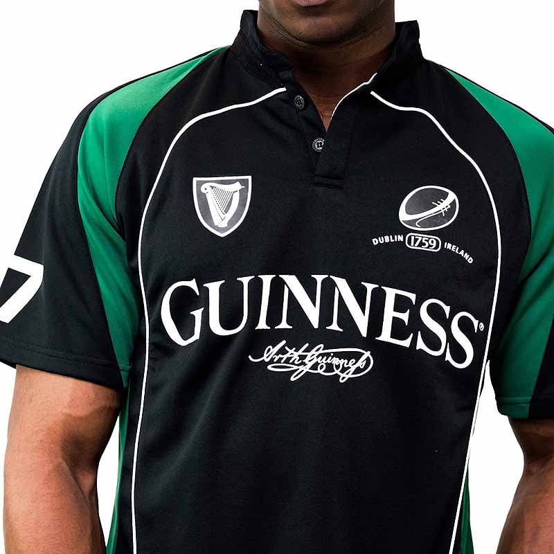 irish shirt | guinness black & green short sleeve rugby jersey