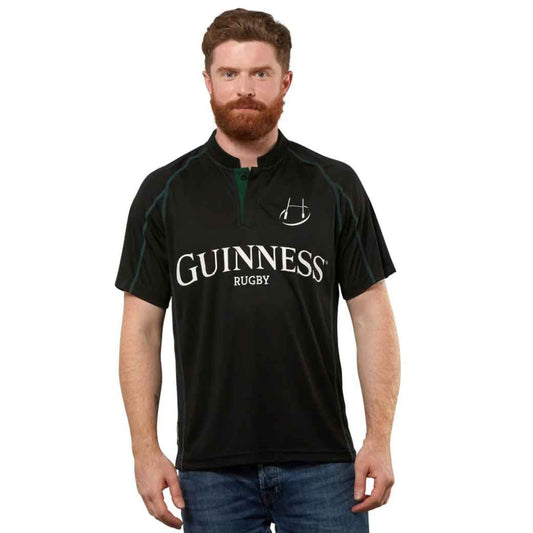 Irish T-Shirt | Black and Green Short Sleeve Guinness® Rugby Jersey