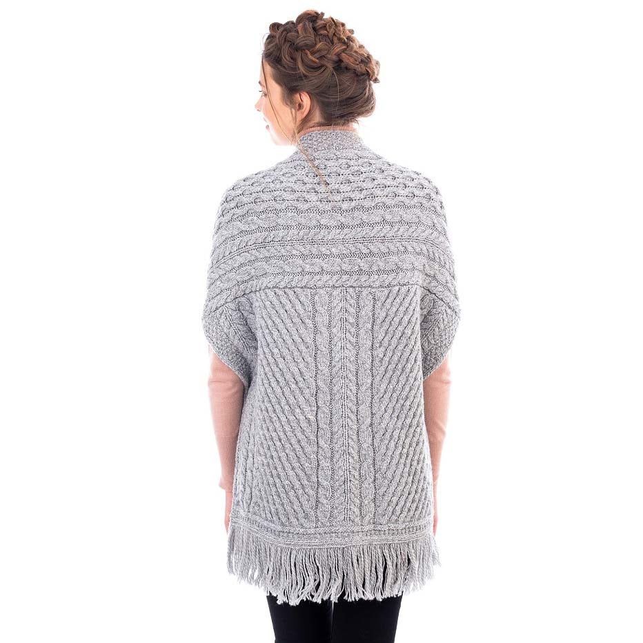 irish shawl | aran knit ladies pocket shawl
