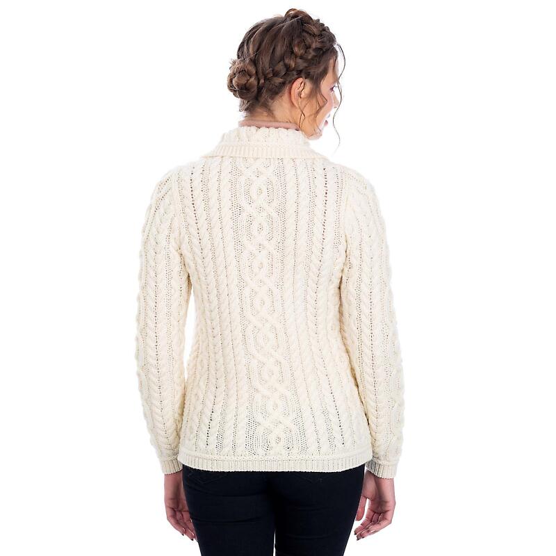 irish cardigan | cable knit merino wool button ladies cardigan