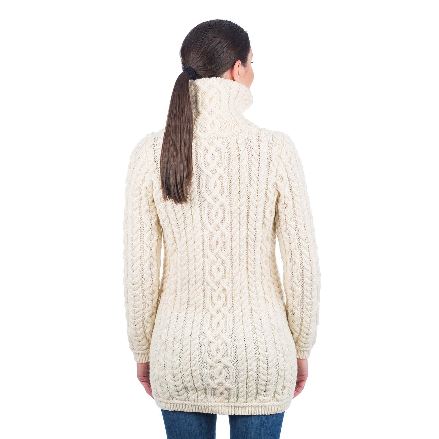 irish cardigan | merino wool cable knit aran zip ladies cardigan