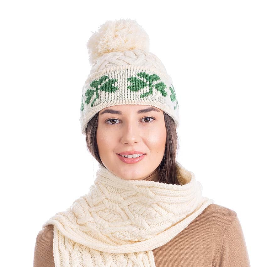 irish hat | merino wool green shamrock ladies hat