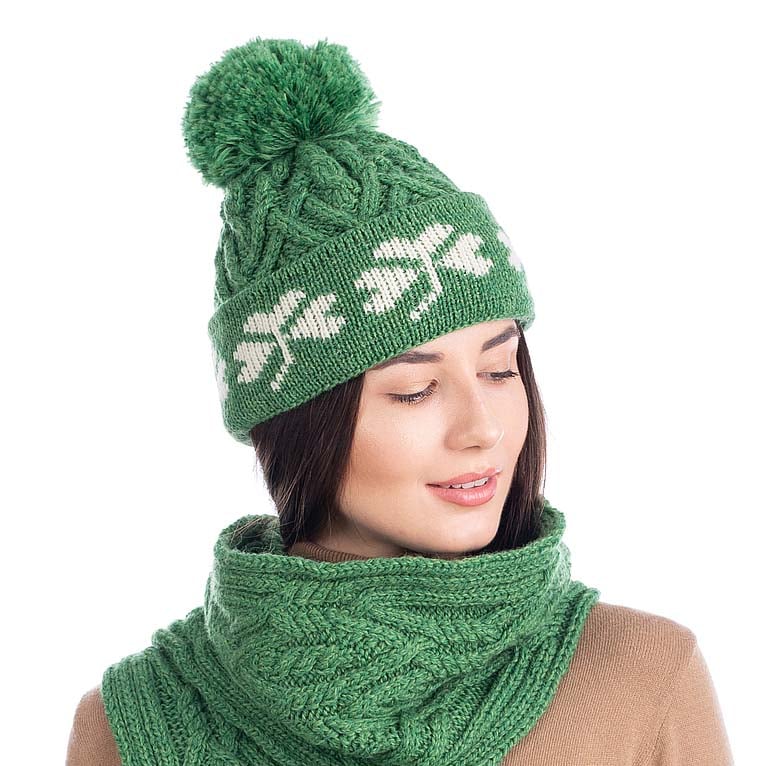 irish hat | merino wool green shamrock ladies hat