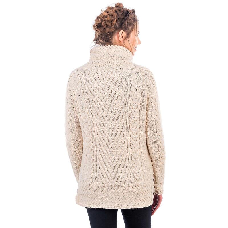 irish sweater | ribbed cable knit turtleneck ladies sweater