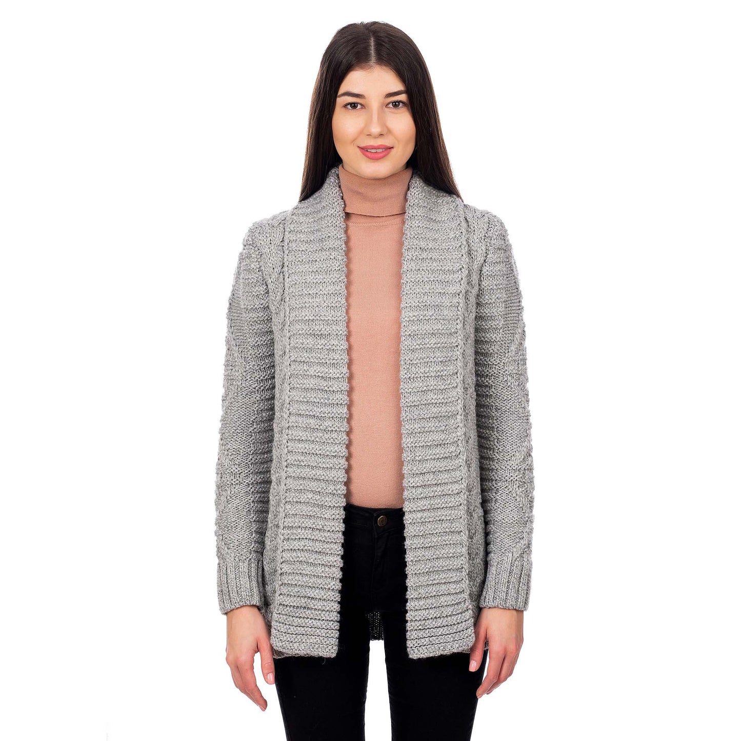irish cardigan | open front cable knit ladies cardigan