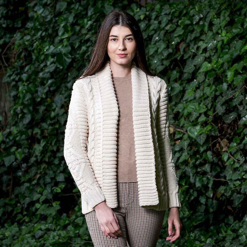 irish cardigan | open front cable knit ladies cardigan