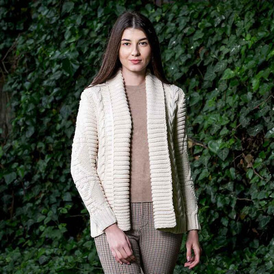 Irish Cardigan | Open Front Cable Knit Ladies Cardigan