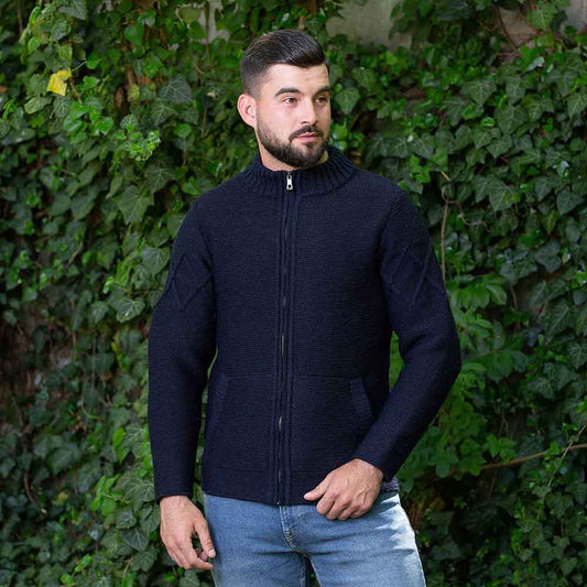 Irish Cardigan | Aran Cable Knit Full Zip Mens Cardigan