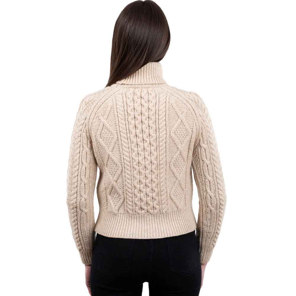 irish sweater | cable knit turtle neck aran sweater