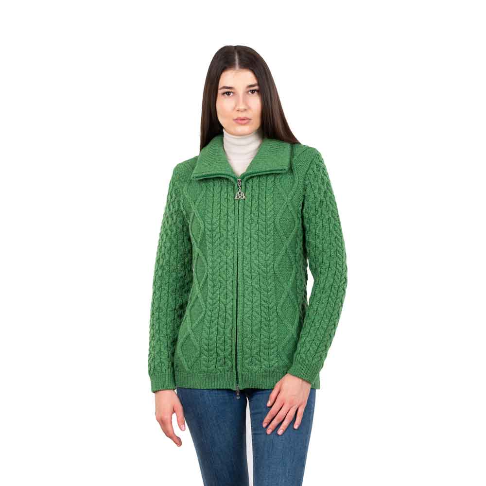 irish coat | ladies cable knit bomber jacket