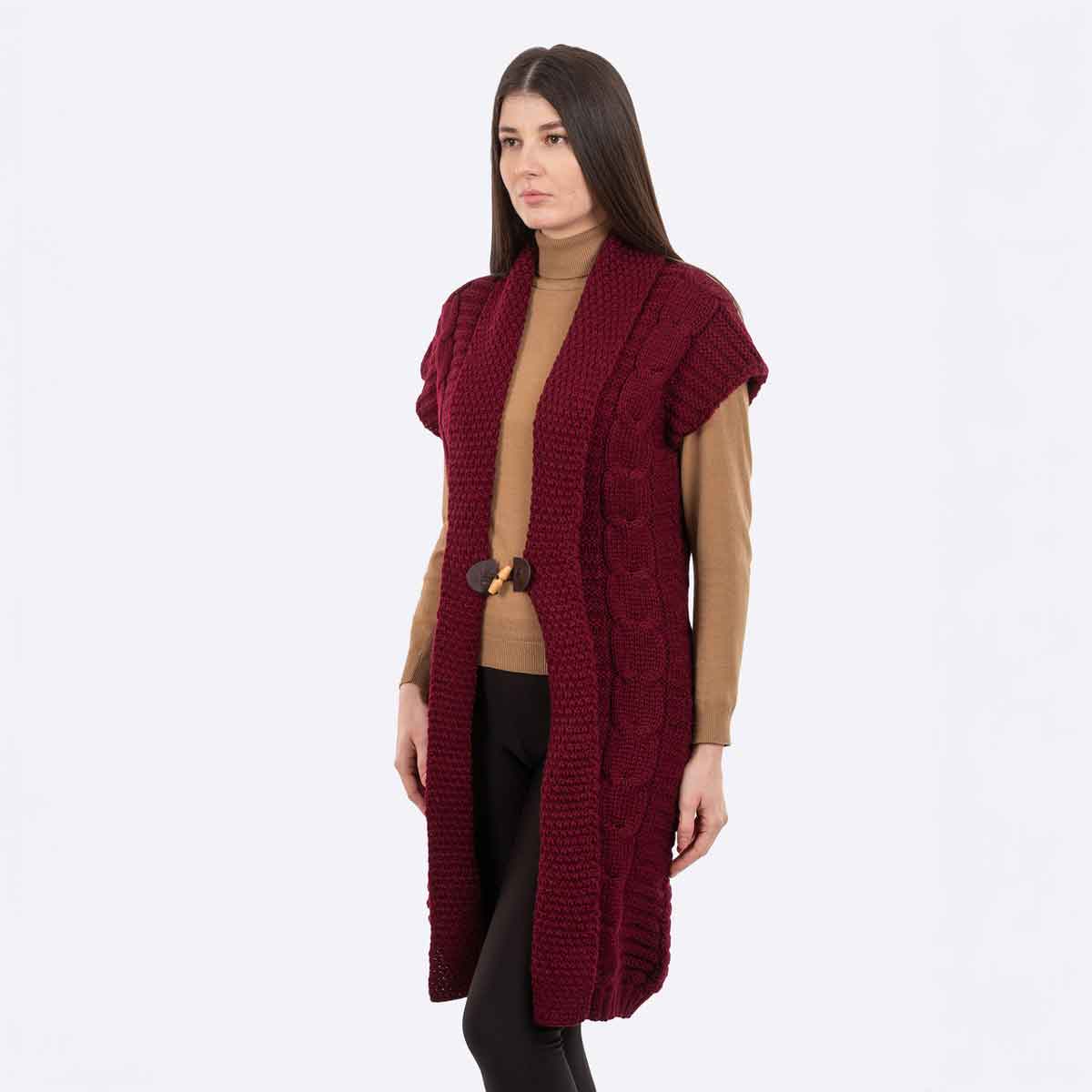 irish cardigan | ladies sleeveless shawl collar cardigan