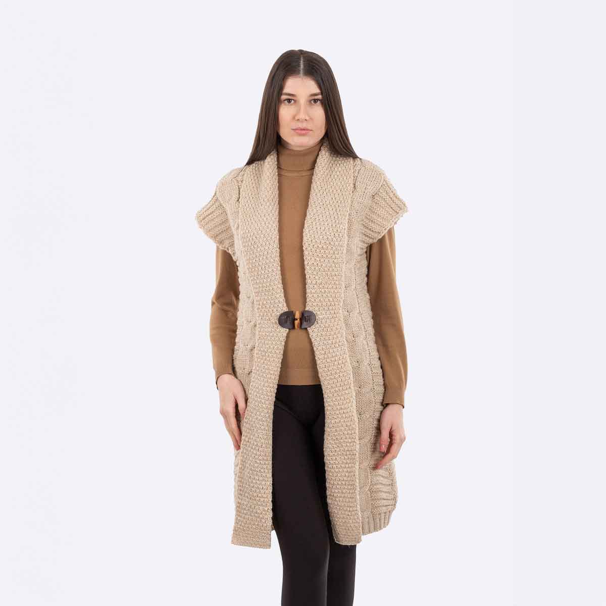 irish cardigan | ladies sleeveless shawl collar cardigan