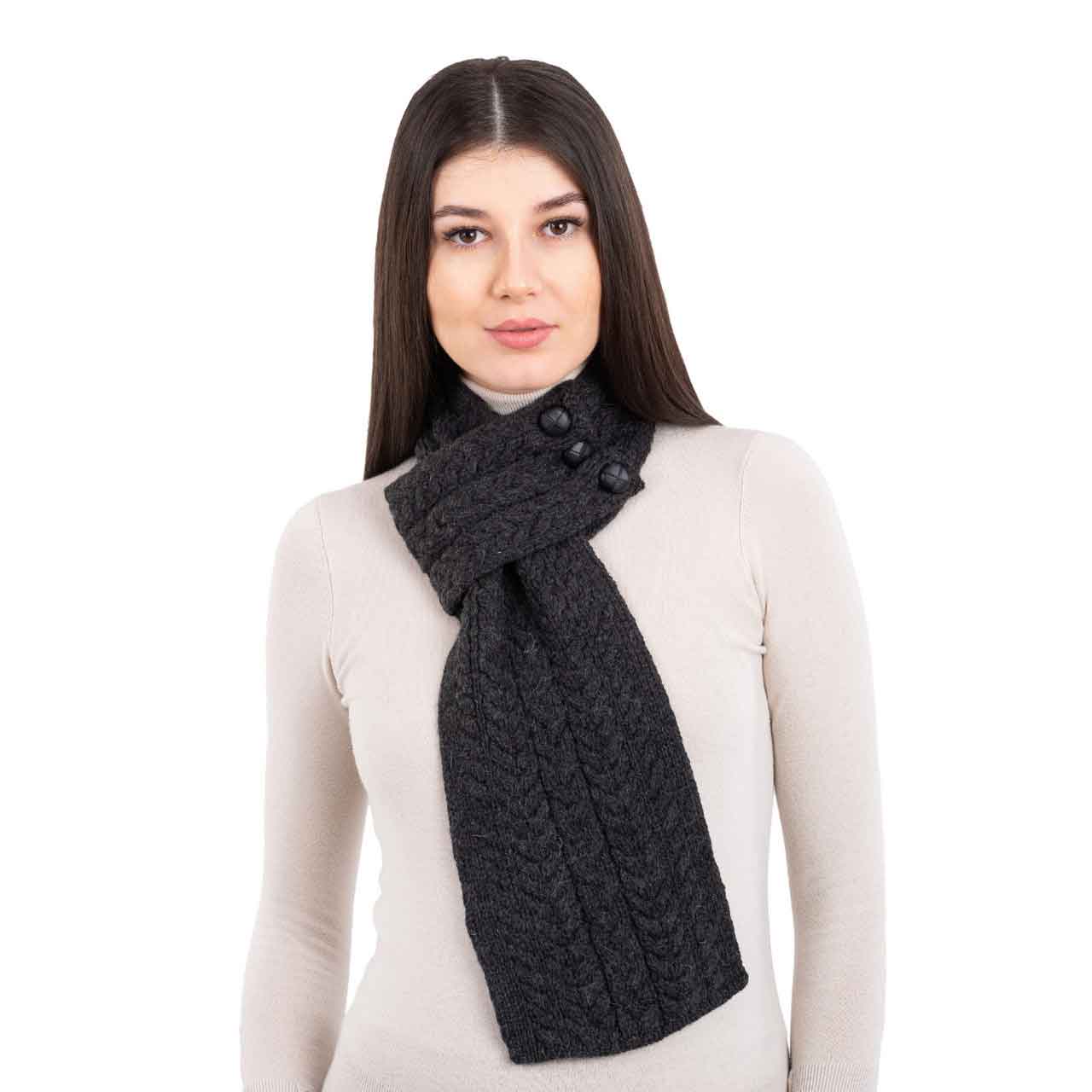 irish scarf | merino aran knit loop ladies scarf