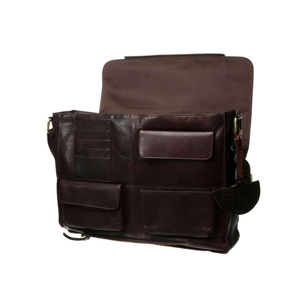 irish bag | men's brown leather laptop satchel