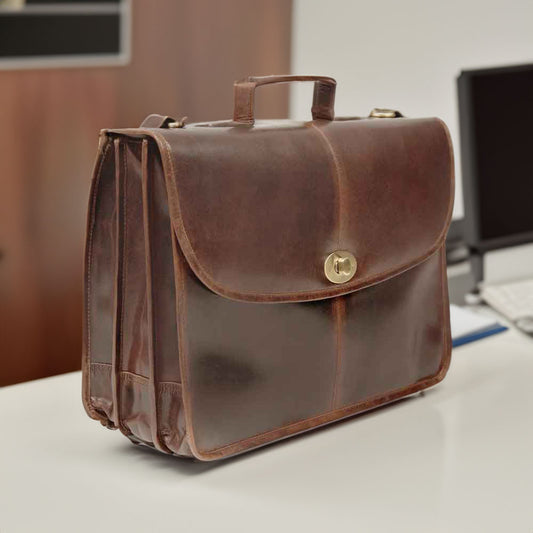 Irish Bag | Men's Brown Leather Luxury Briefcase