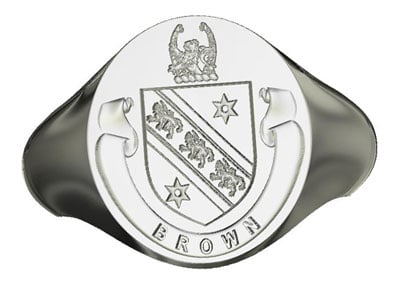 irish rings - personalized sterling silver full coat of arms ring - large