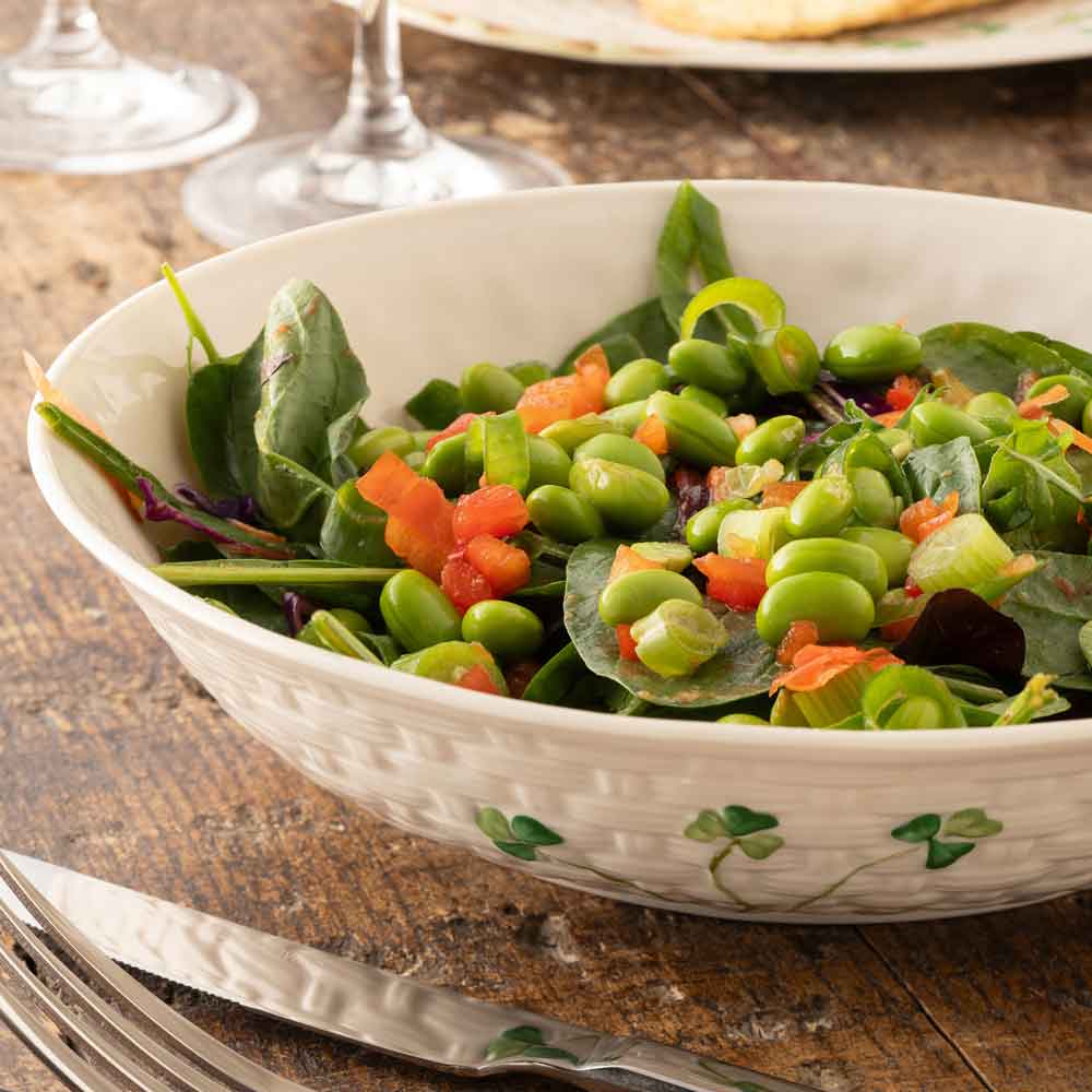 belleek pottery | irish shamrock pasta serving bowl