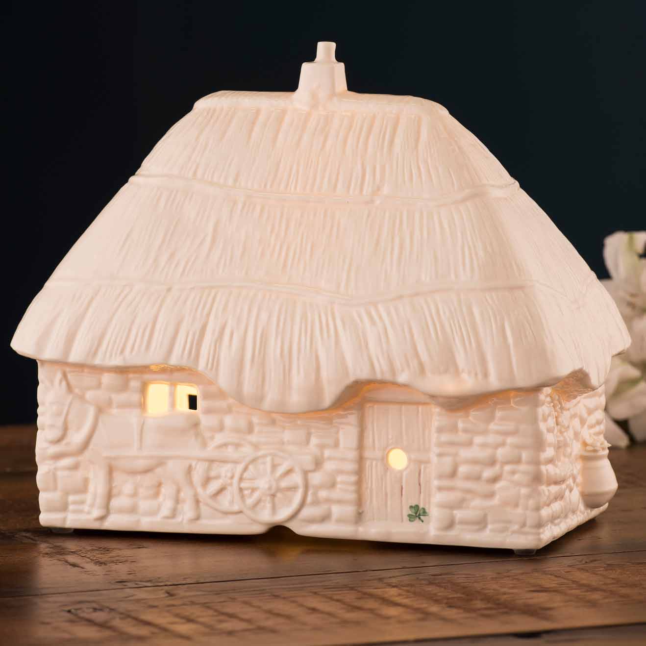 belleek pottery | thatched cottage luminaire