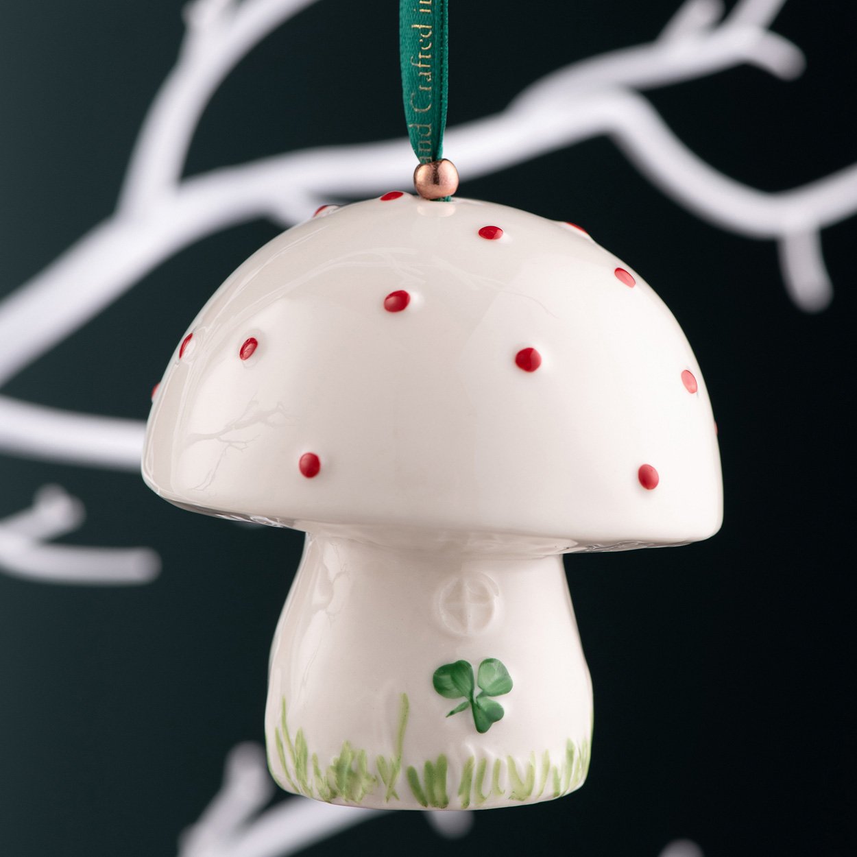 irish christmas | belleek pottery toadstool ornament