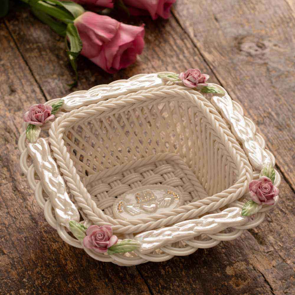belleek pottery | irish claddagh friendship basket