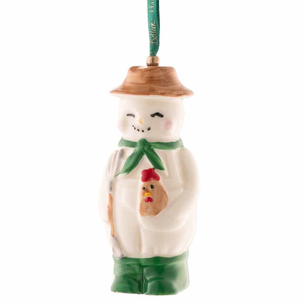 irish christmas | belleek farmer snowman hanging ornament