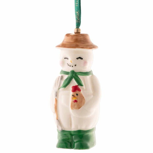 Irish Christmas | Belleek Farmer Snowman Hanging Ornament