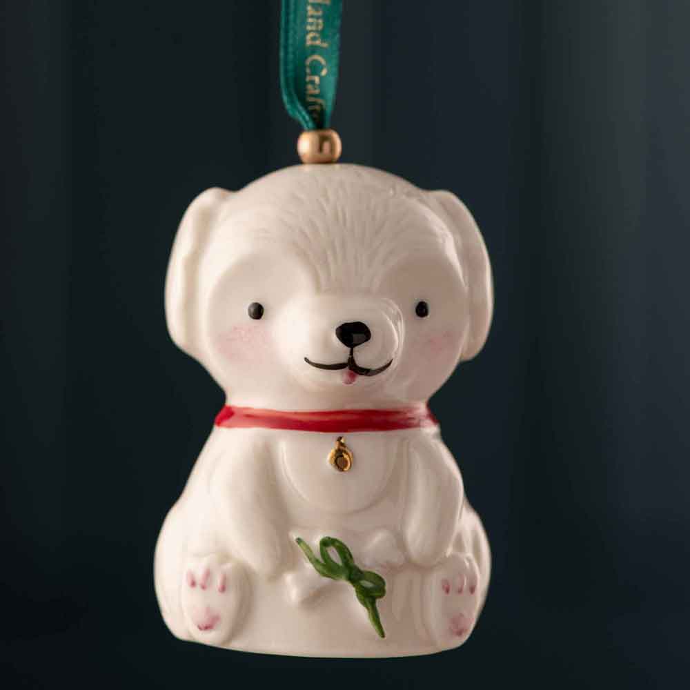 irish christmas | belleek doggy hanging ornament