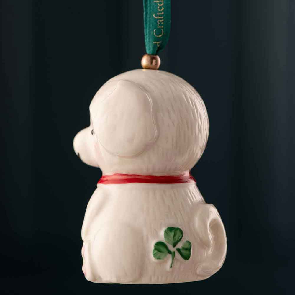 irish christmas | belleek doggy hanging ornament