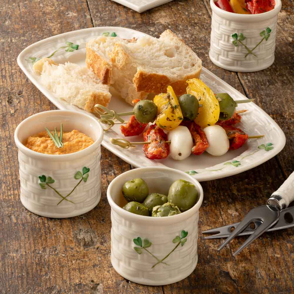 belleek pottery | irish shamrock tapas set