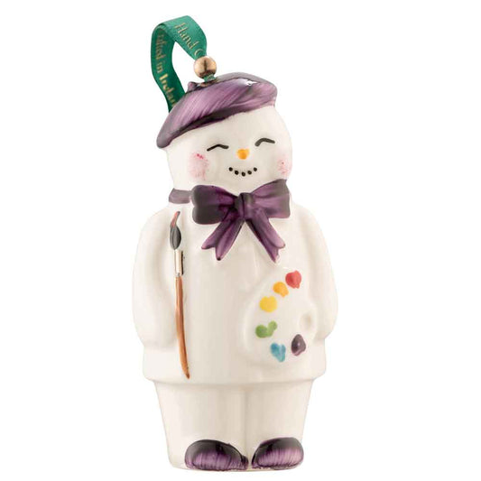 Irish Christmas | Belleek Artist Snowman Ornament