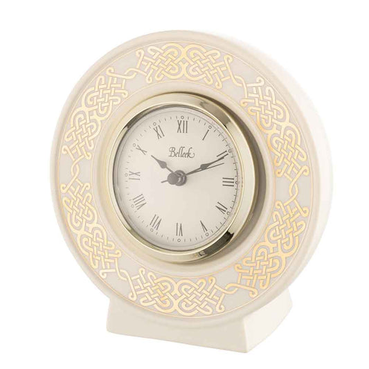 Belleek Pottery | Celtic Gold Irish Clock