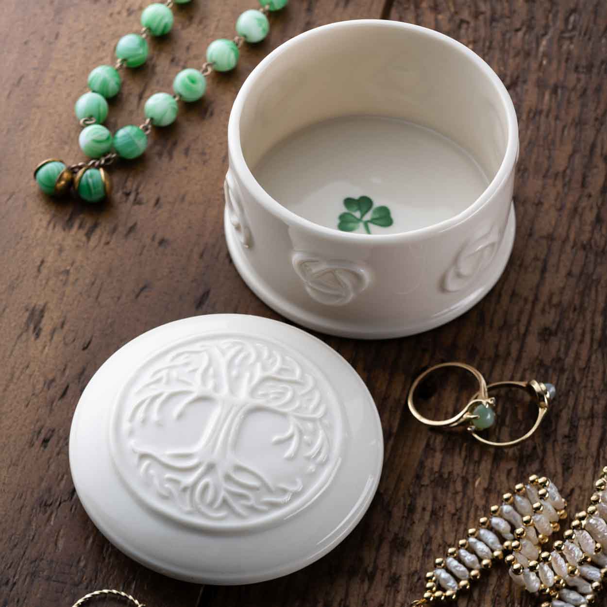 belleek pottery | tree of life trinket box