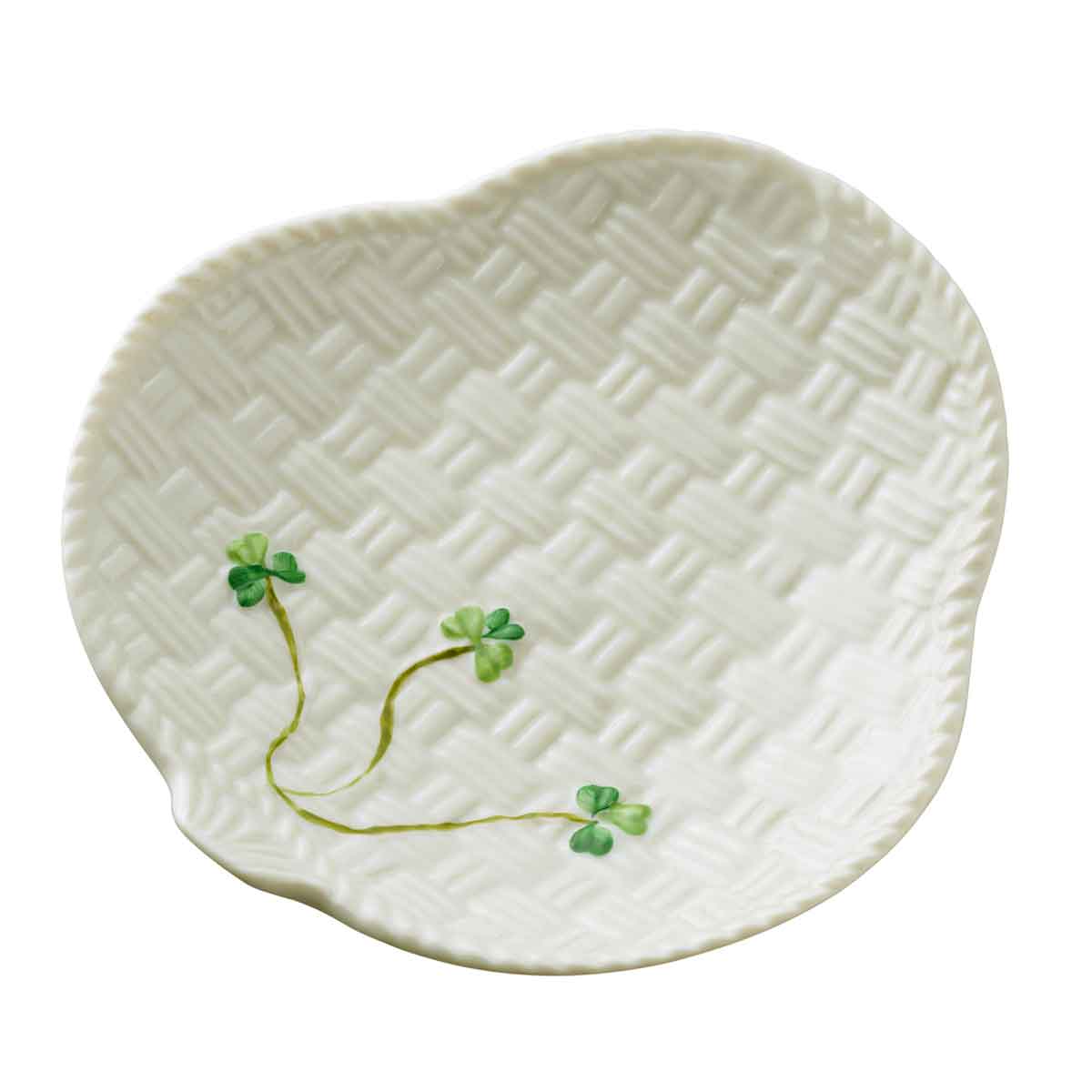 belleek pottery | shamrock canape plate set of 2