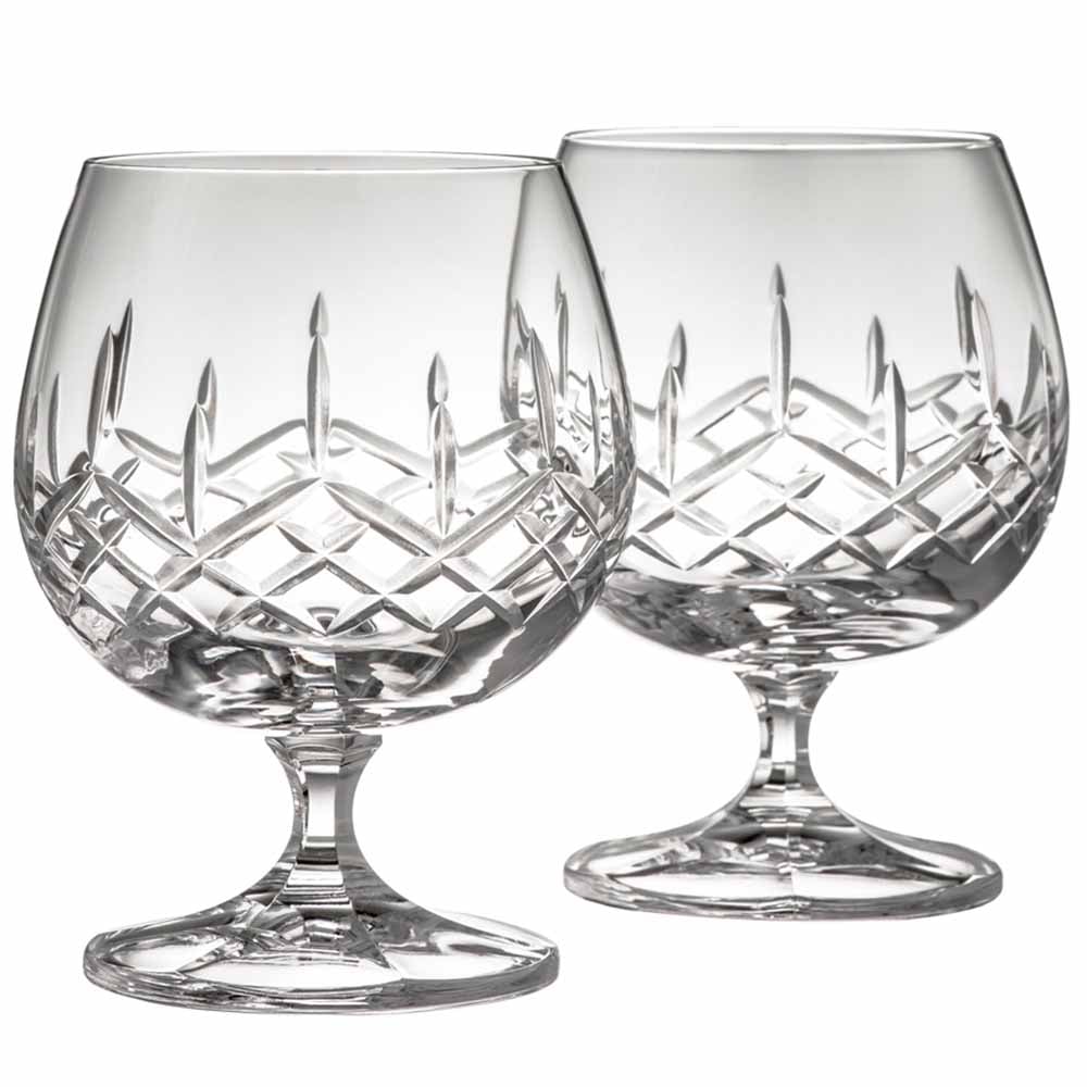 galway crystal brandy glass pair