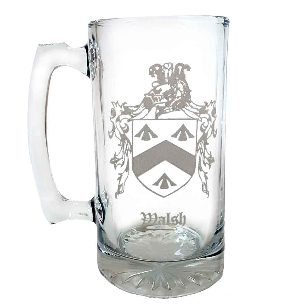 irish coat of arms | personalized family crest glass stein