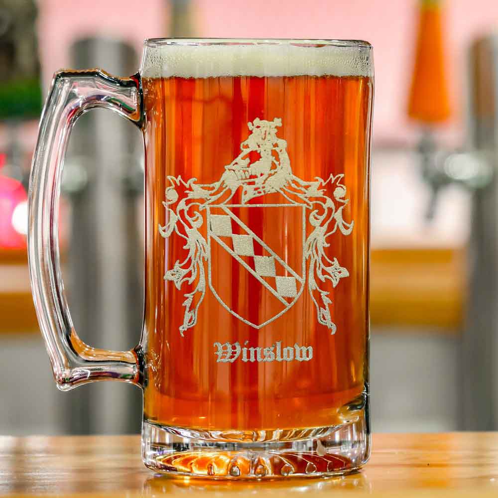 irish coat of arms | personalized family crest glass stein