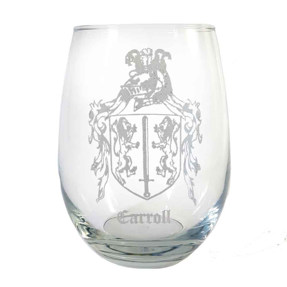 irish coat of arms | personalized family crest stemless wine glass