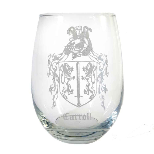 Irish Coat of Arms | Personalized Family Crest Stemless Wine Glass