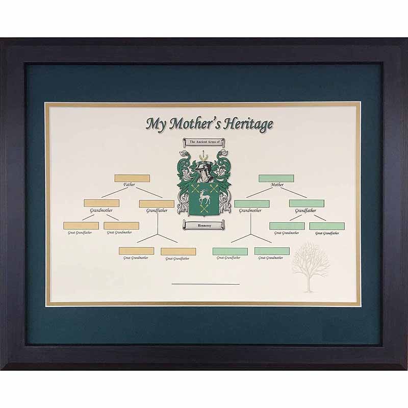 irish coat of arms | mother's family tree framed print