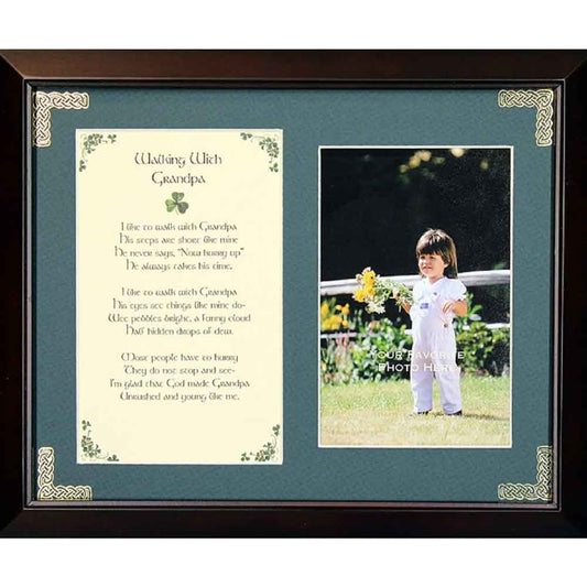 Personalized Walking with Grandpa Photo Verse Framed Print